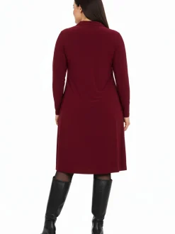 YOEK Damen Kleid in bordeaux