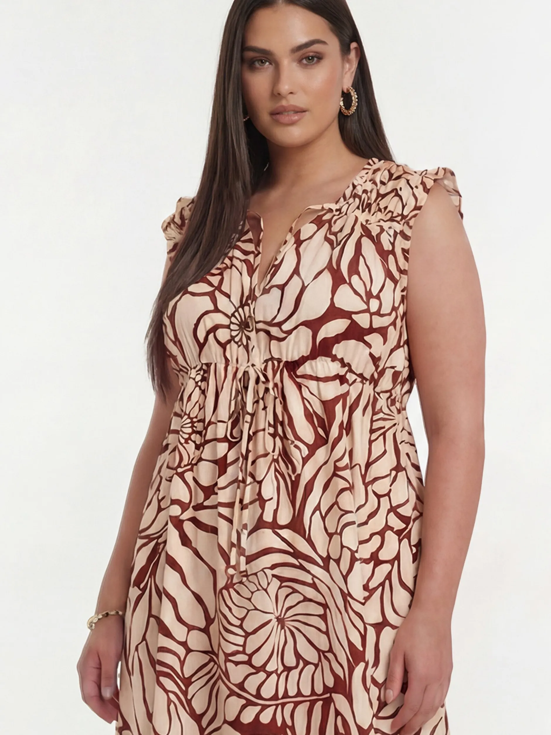 YOEK Damen Kleid in bordeaux mehrfarbig