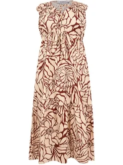 YOEK Damen Kleid in bordeaux mehrfarbig