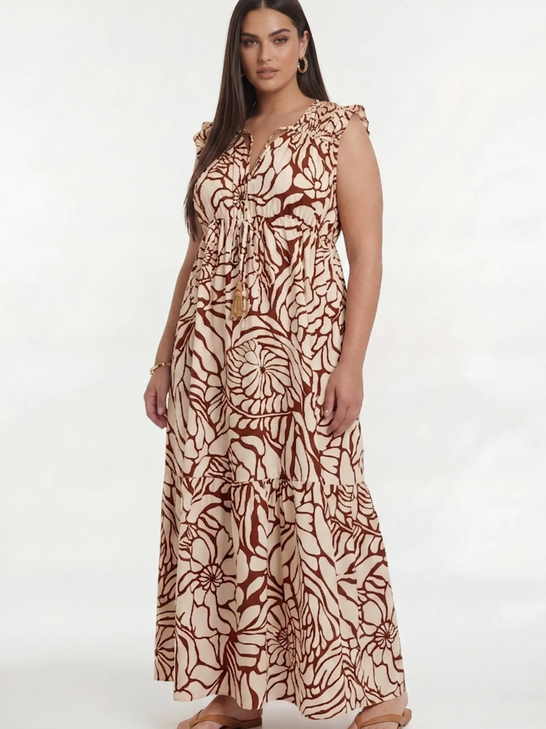 YOEK Damen Kleid in bordeaux mehrfarbig