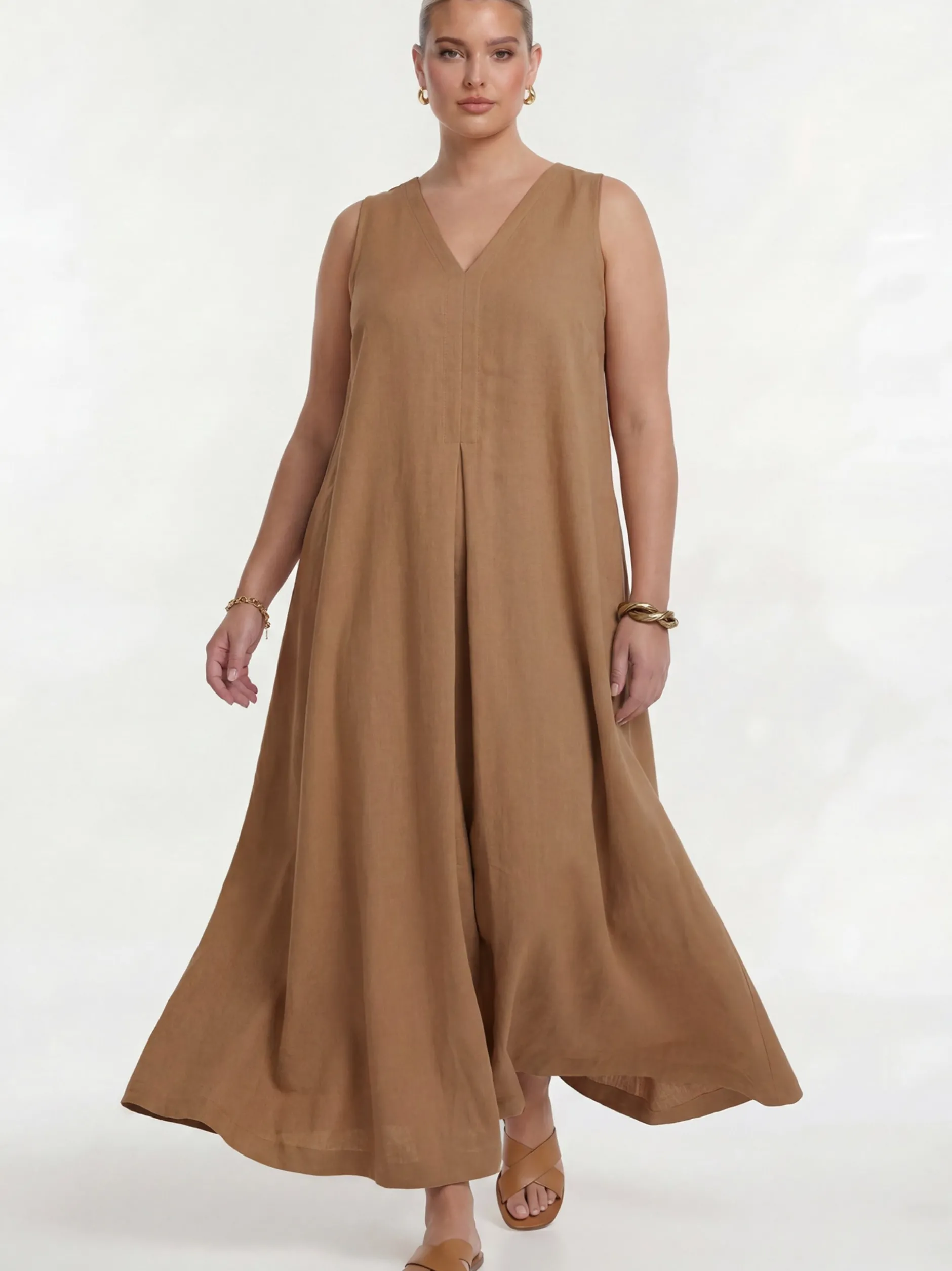 YOEK Damen Kleid in braun