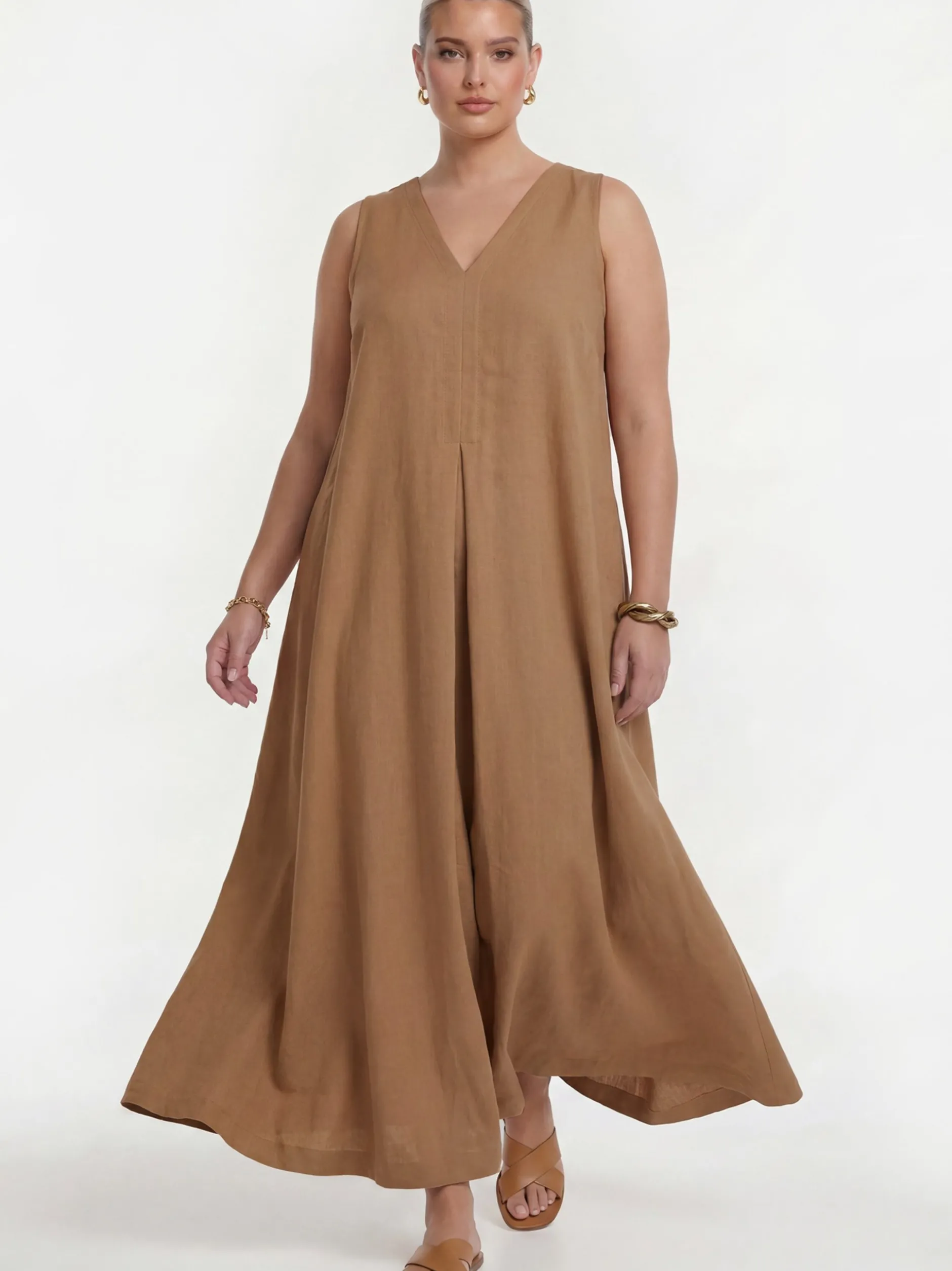 YOEK Damen Kleid in braun