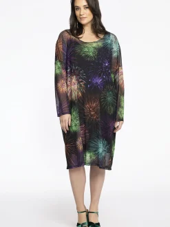 YOEK Damen Kleid in mehrfarbig schwarz