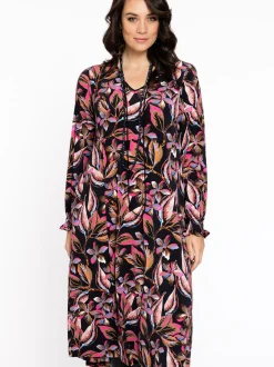YOEK Damen Kleid in mehrfarbig schwarz