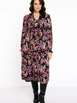 YOEK Damen Kleid in mehrfarbig schwarz