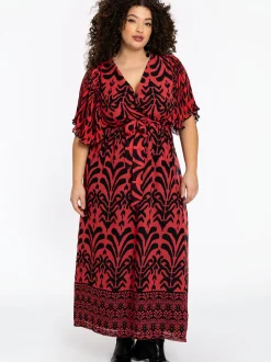 YOEK Damen Kleid in rot schwarz