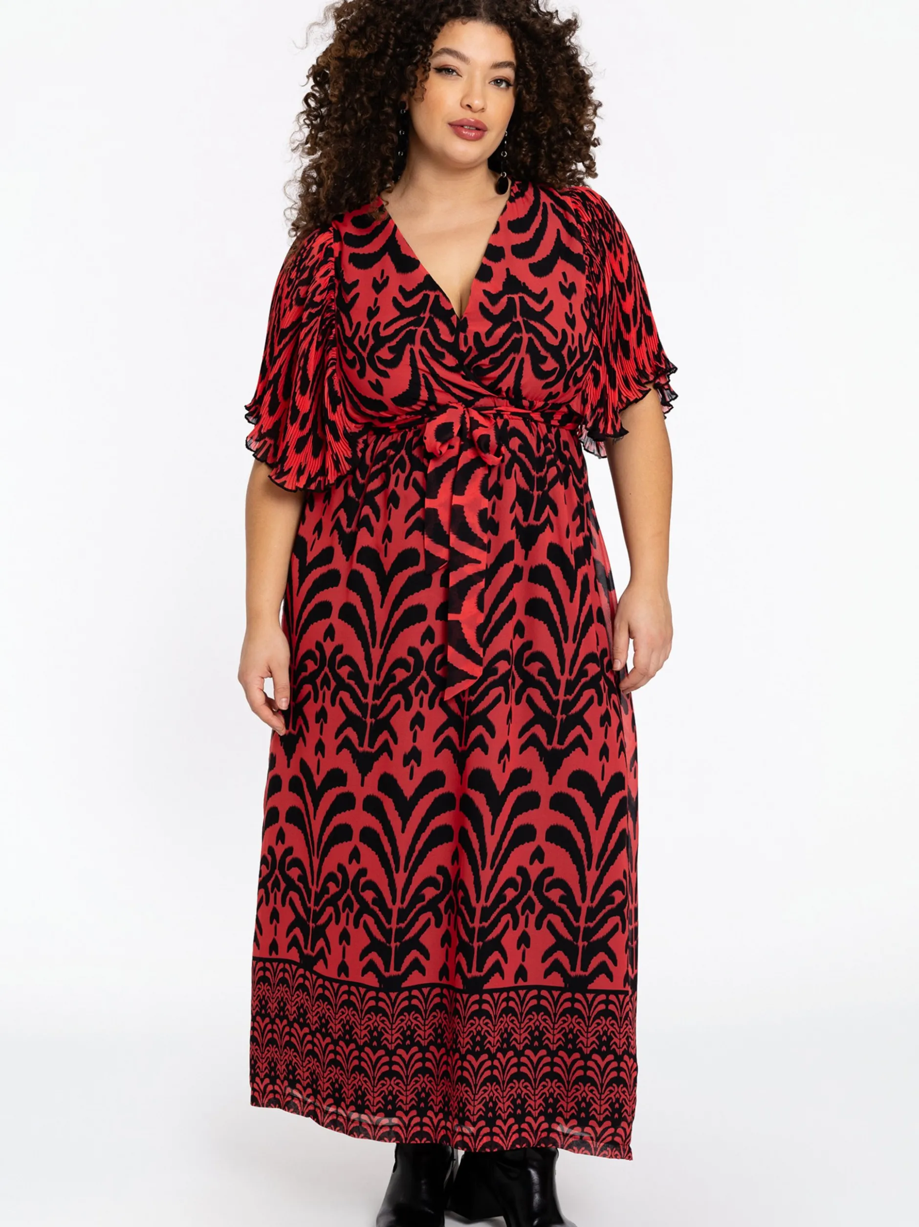 YOEK Damen Kleid in rot schwarz