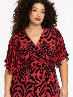 YOEK Damen Kleid in rot schwarz