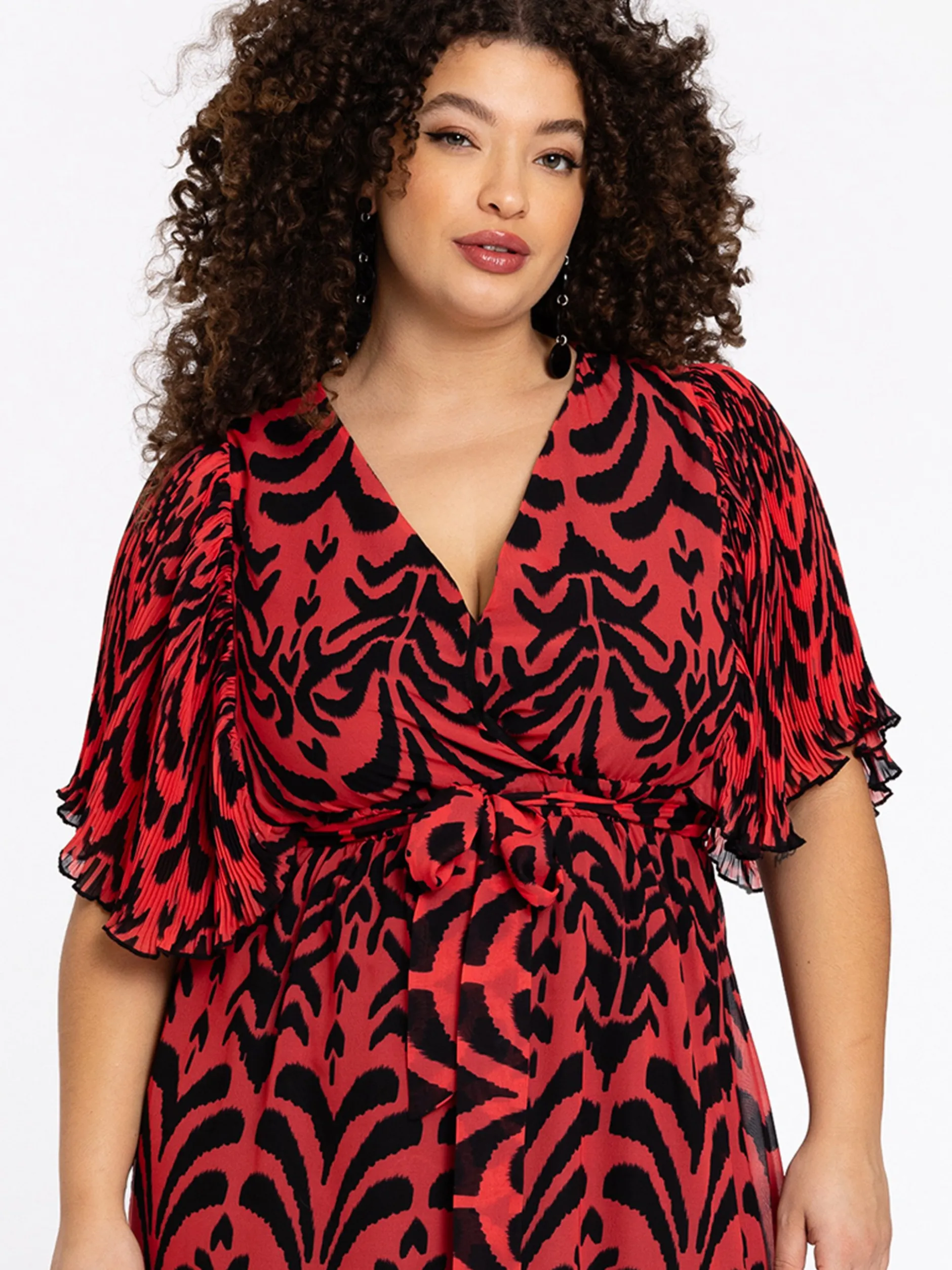 YOEK Damen Kleid in rot schwarz