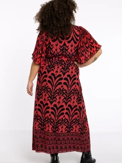 YOEK Damen Kleid in rot schwarz
