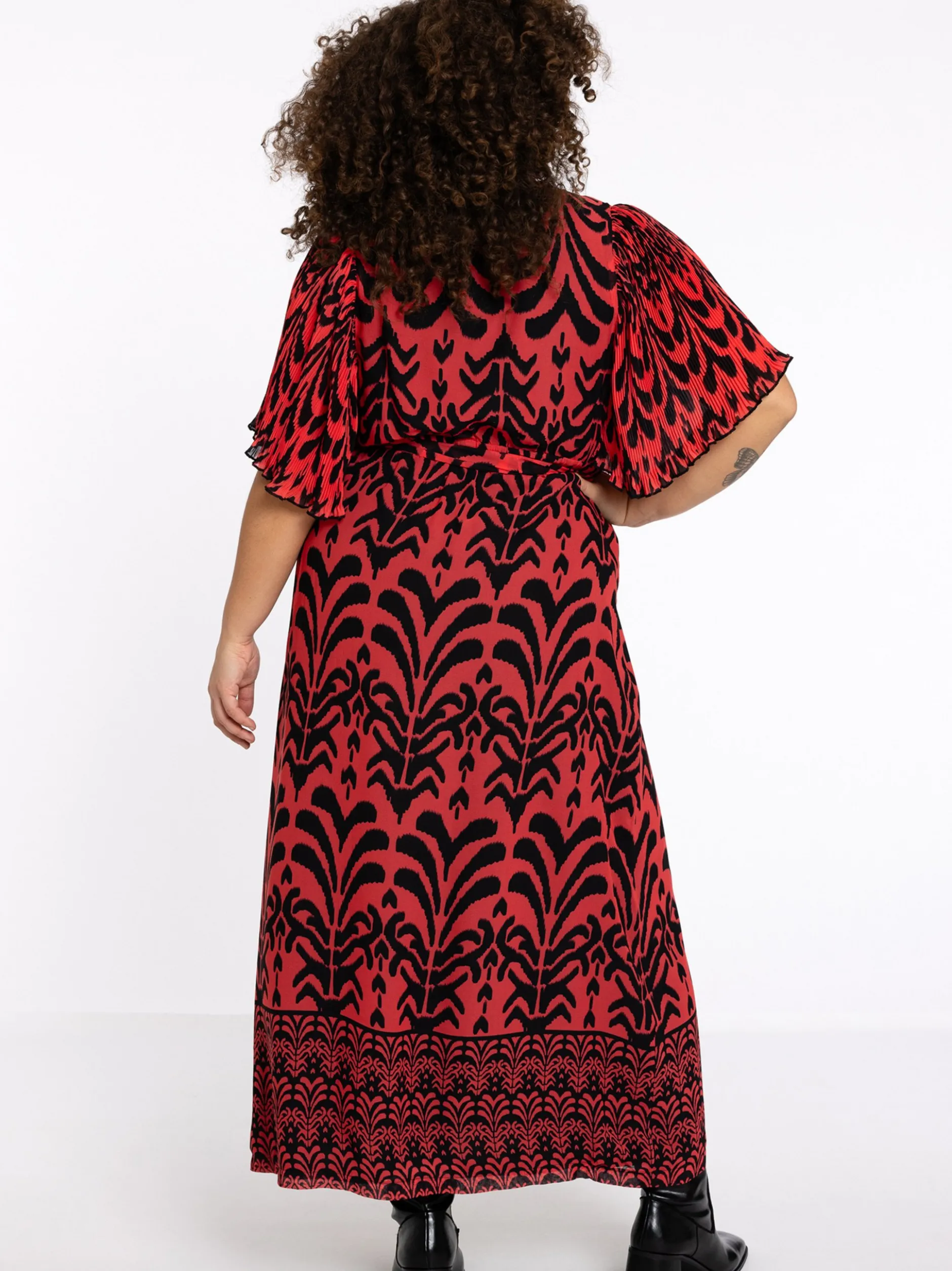 YOEK Damen Kleid in rot schwarz
