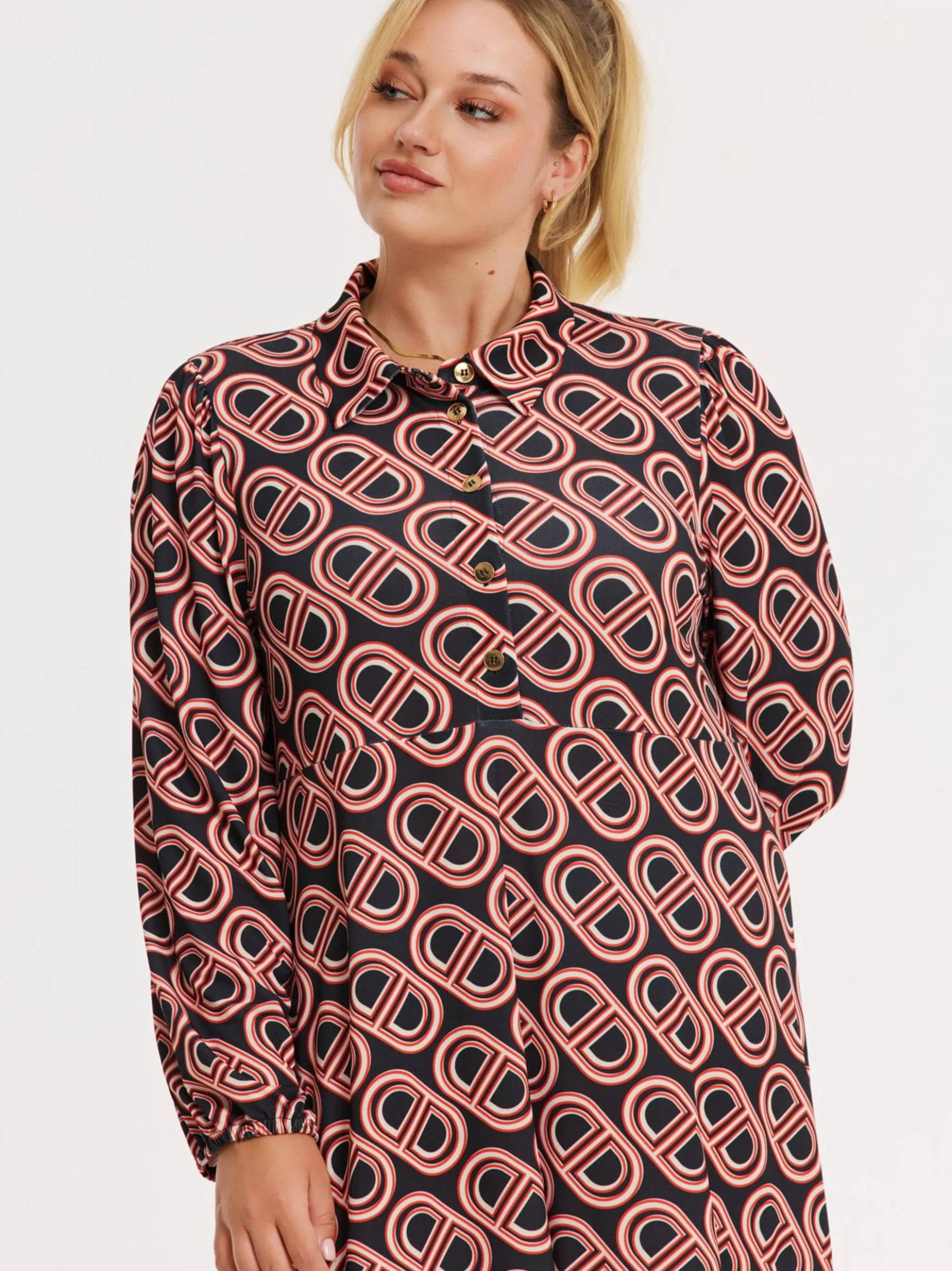 YOEK Damen Kleid in rot schwarz