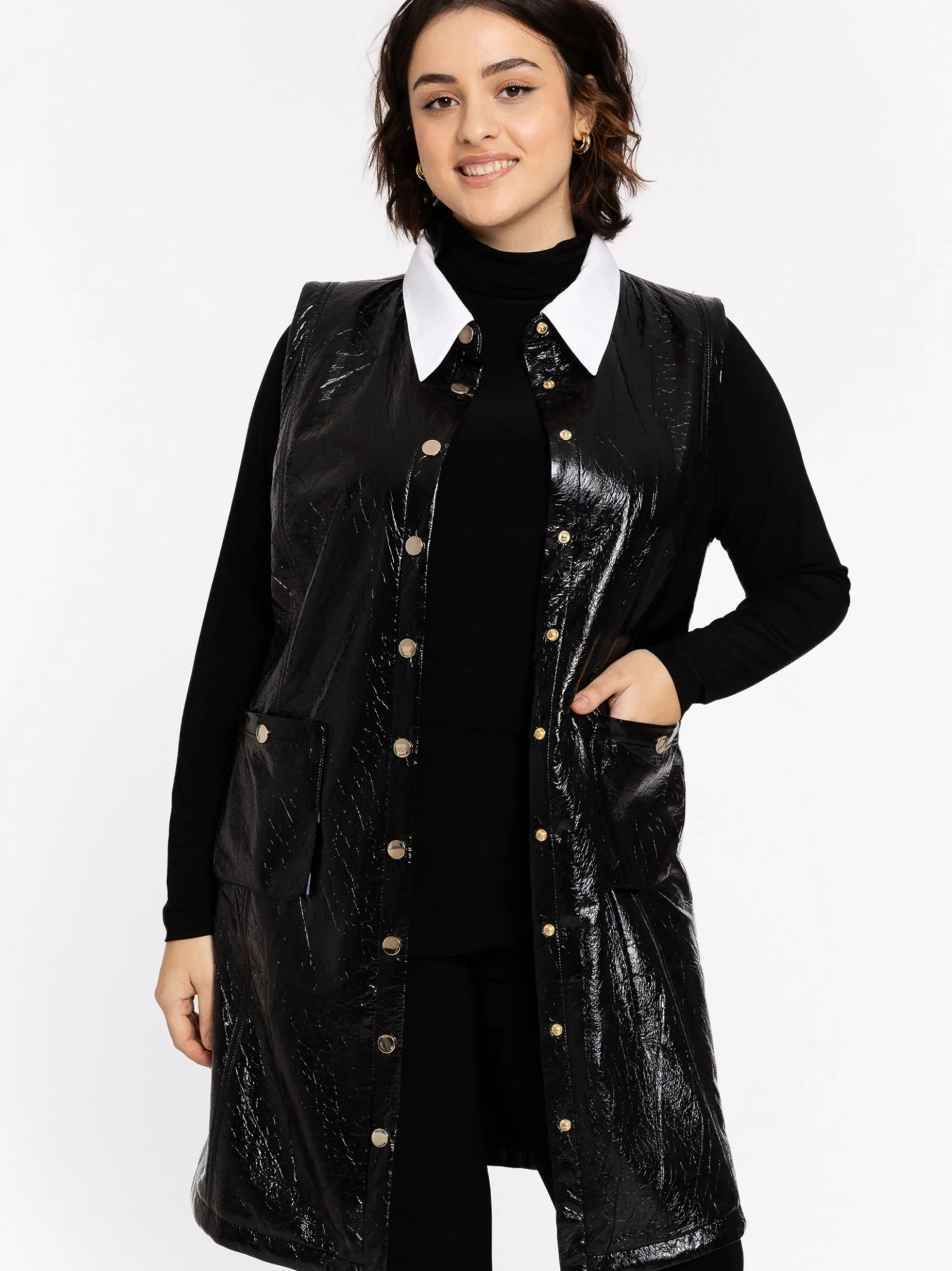 YOEK Damen Kleid in schwarz weiß