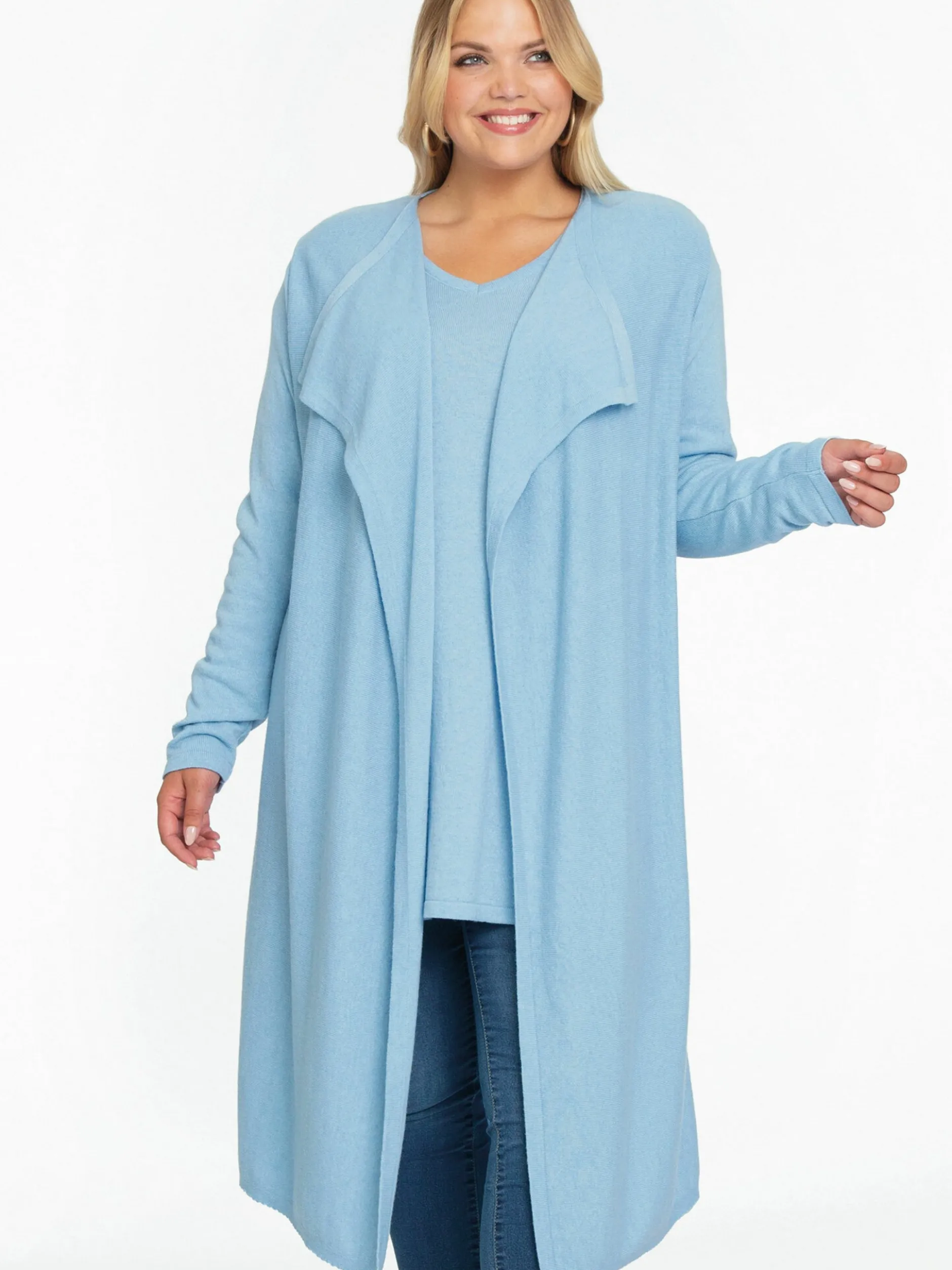 YOEK Damen Strickjacke in blau