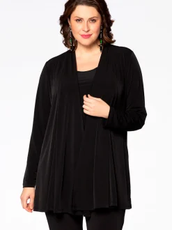 YOEK Damen Strickjacke in schwarz