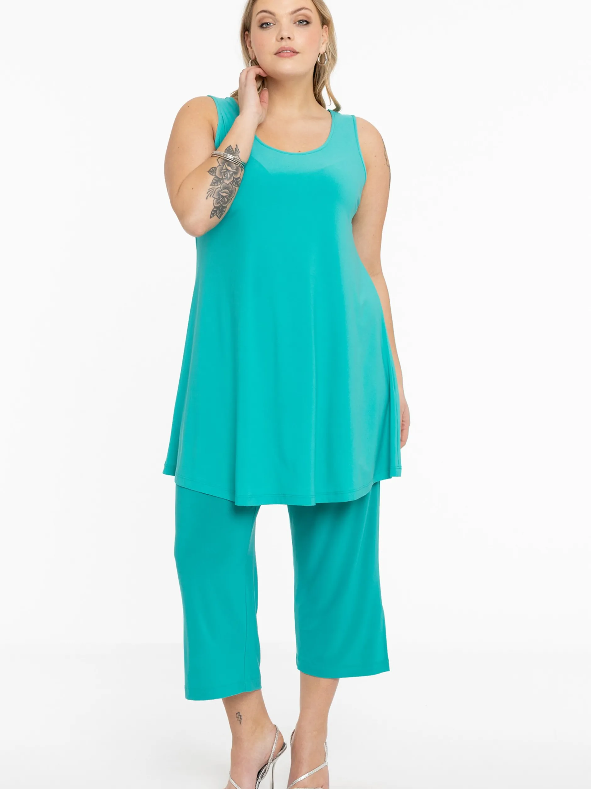 YOEK Damen Top in aqua