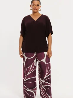 YOEK Damen T-shirt in bordeaux