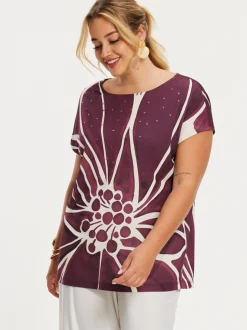 YOEK Damen T-shirt in bordeaux