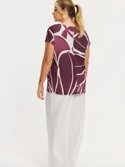 YOEK Damen T-shirt in bordeaux