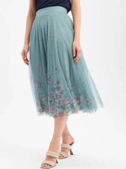 zero Damen A-Linien-Rock in mint altrosa - Länge: midi