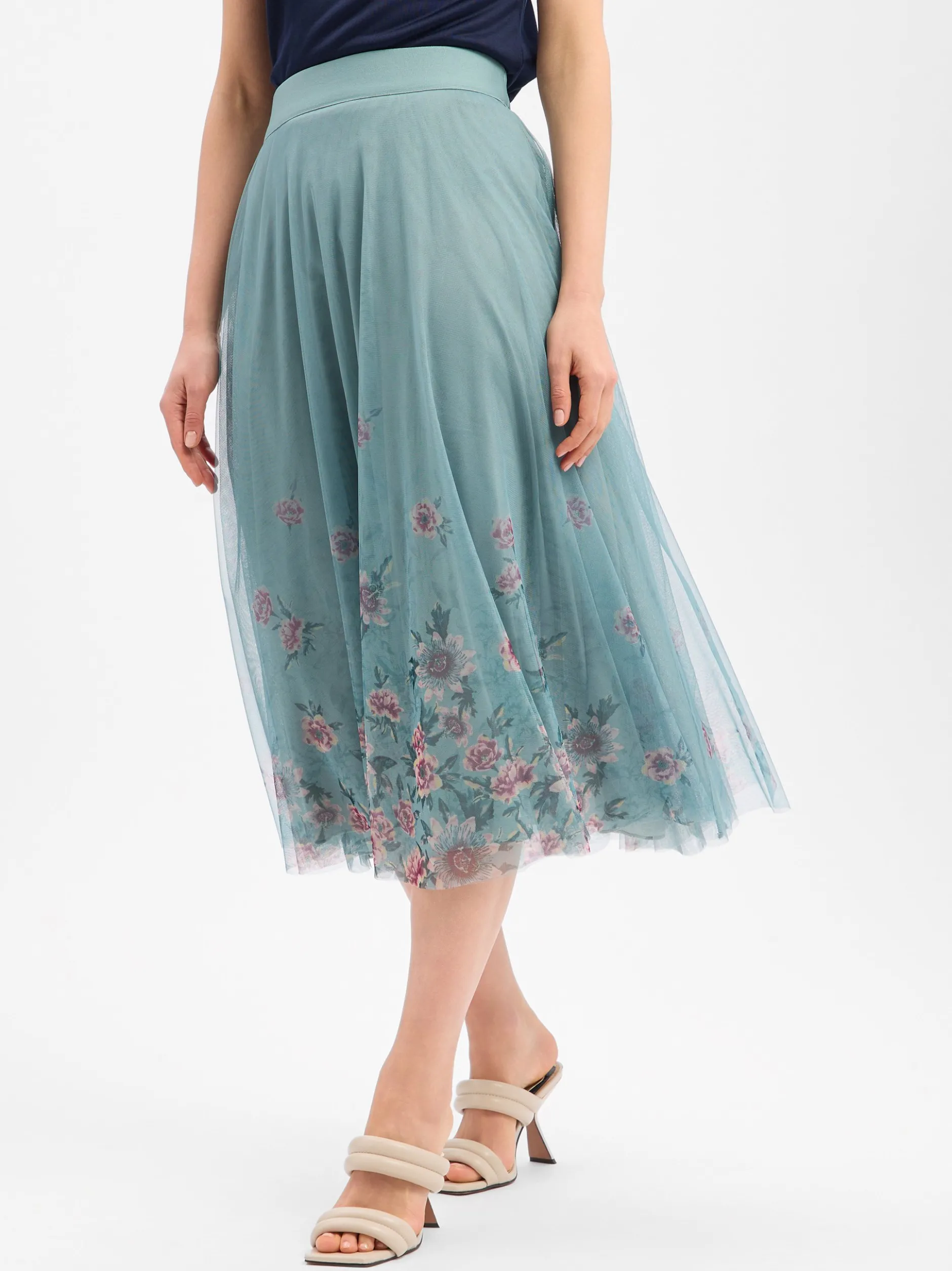 zero Damen A-Linien-Rock in mint altrosa - Länge: midi