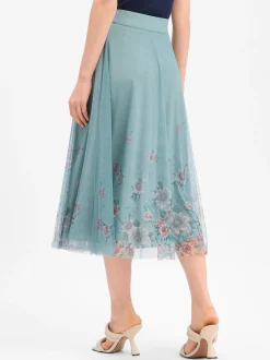 zero Damen A-Linien-Rock in mint altrosa - Länge: midi