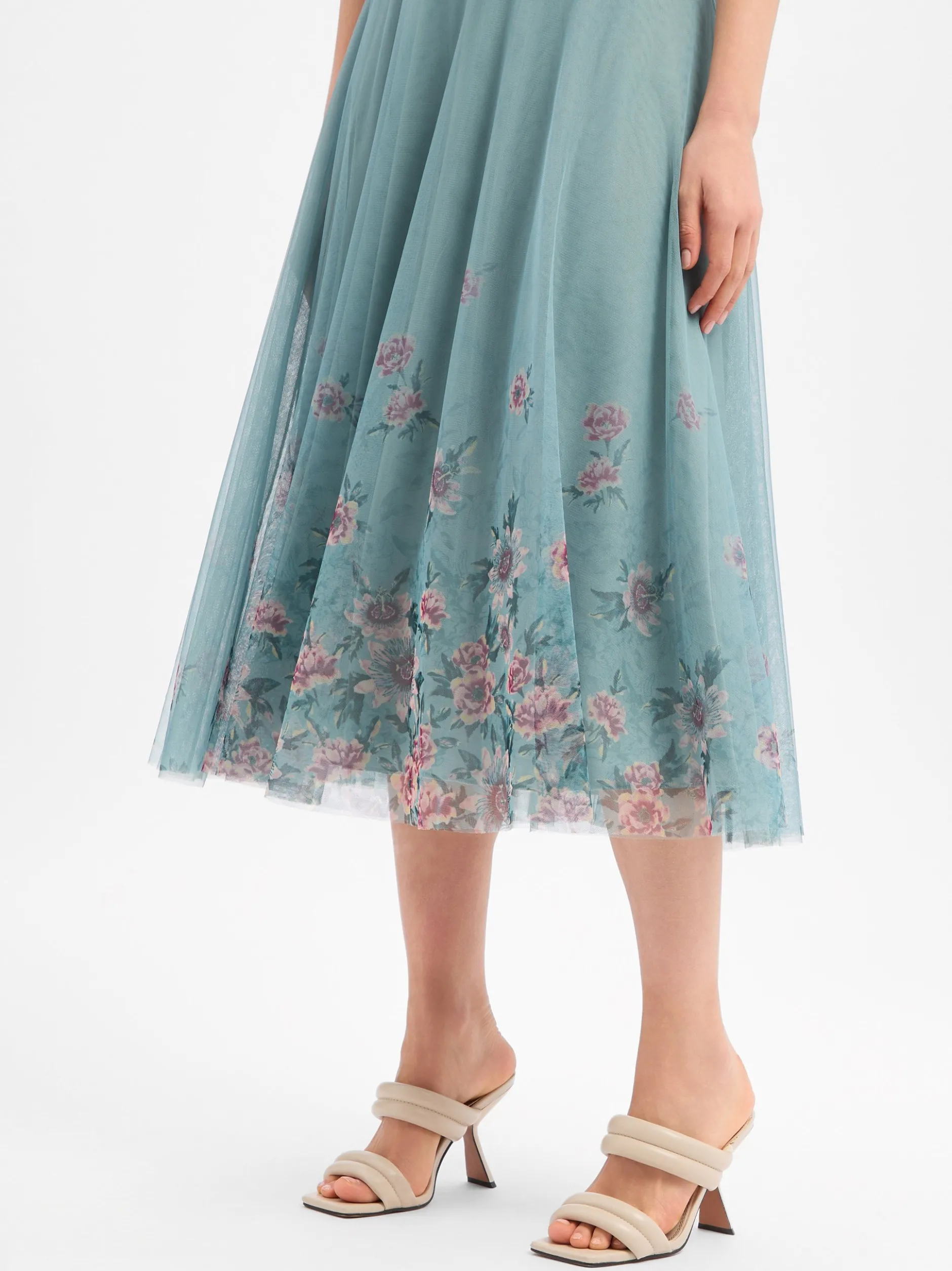 zero Damen A-Linien-Rock in mint altrosa - Länge: midi