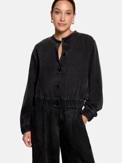 zero Damen Blouson in schwarz denim