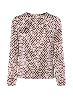 zero Damen Blusenshirt in aubergine beige