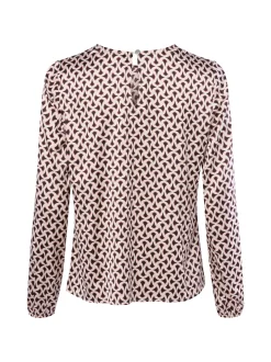 zero Damen Blusenshirt in aubergine beige