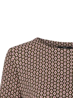 zero Damen Blusenshirt in braun pink - Ärmel: langarm