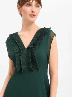 zero Damen Cocktailkleid in tanne - Ärmel: ohne Arm
