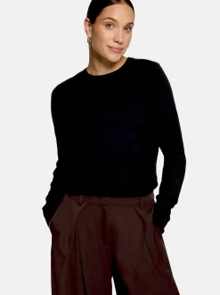 zero Damen Feinstrickpullover in schwarz