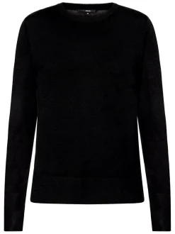 zero Damen Feinstrickpullover in schwarz