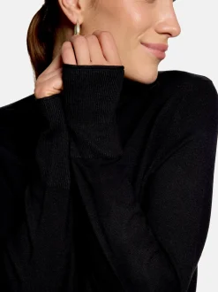 zero Damen Feinstrickpullover in schwarz