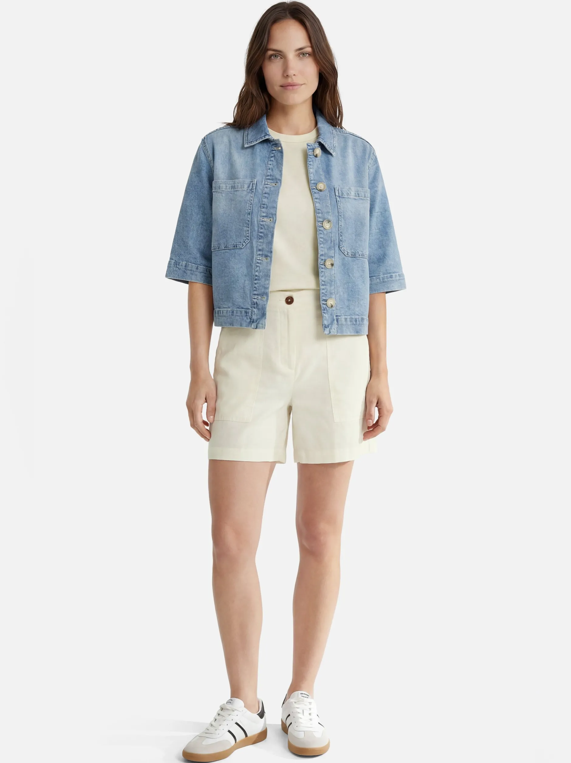 zero Damen Jeanshemd in denim - Ärmel: 3/4 Arm