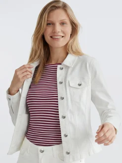 zero Damen Jeansjacke in weiß