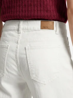 zero Damen Jeans - Witney in ecru - Länge: verkürzt
