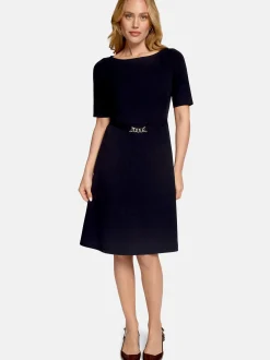 zero Damen Jerseykleid in blau mehrfarbig