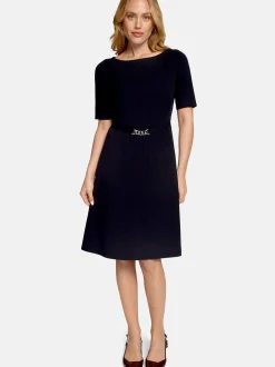 zero Damen Jerseykleid in blau mehrfarbig