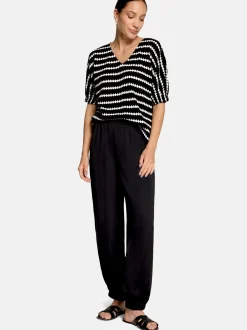 zero Damen Kurzarm-Shirt in schwarz weiß