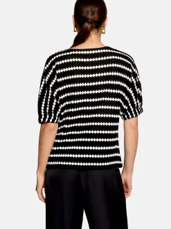 zero Damen Kurzarm-Shirt in schwarz weiß