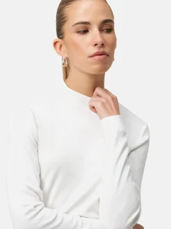 zero Damen Langarmshirt in weiß
