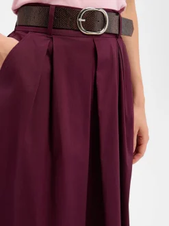 zero Damen Maxirock in aubergine - Länge: lang