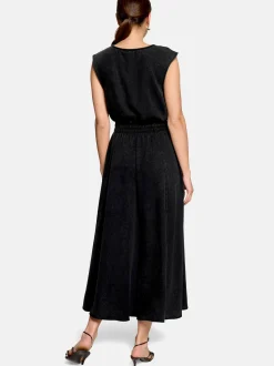 zero Damen Midikleid in schwarz denim