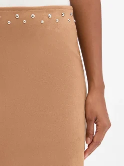 zero Damen Minirock in camel - Länge: kurz