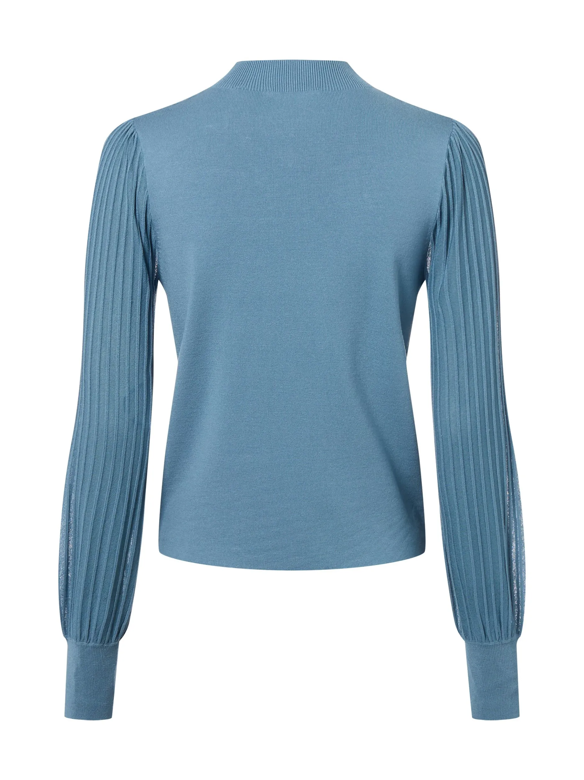 zero Damen Pullover in hellblau - Ausschnitt: Stehkragen