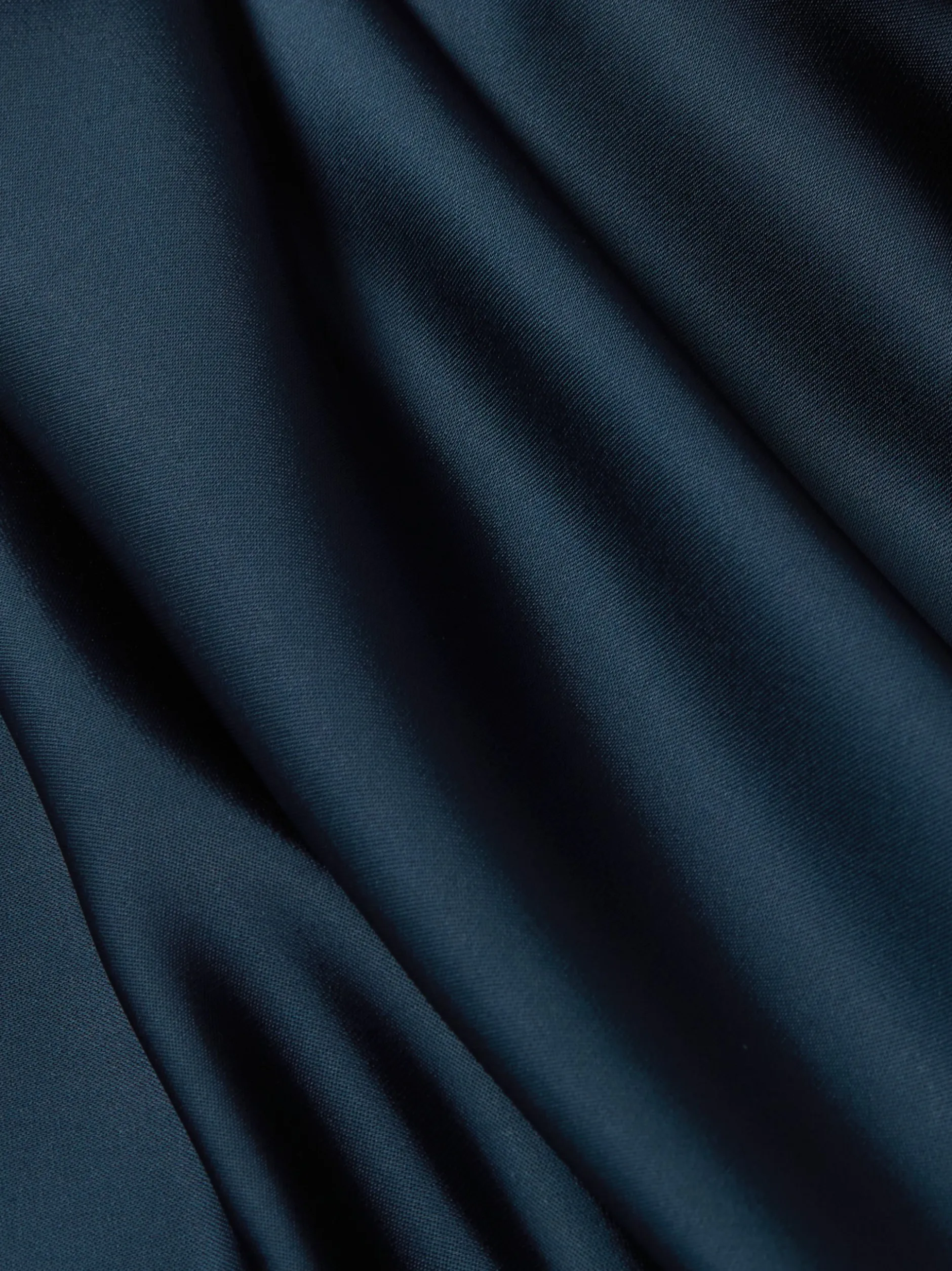 zero Damen Satinbluse in marine - Ausschnitt: Stehkragen