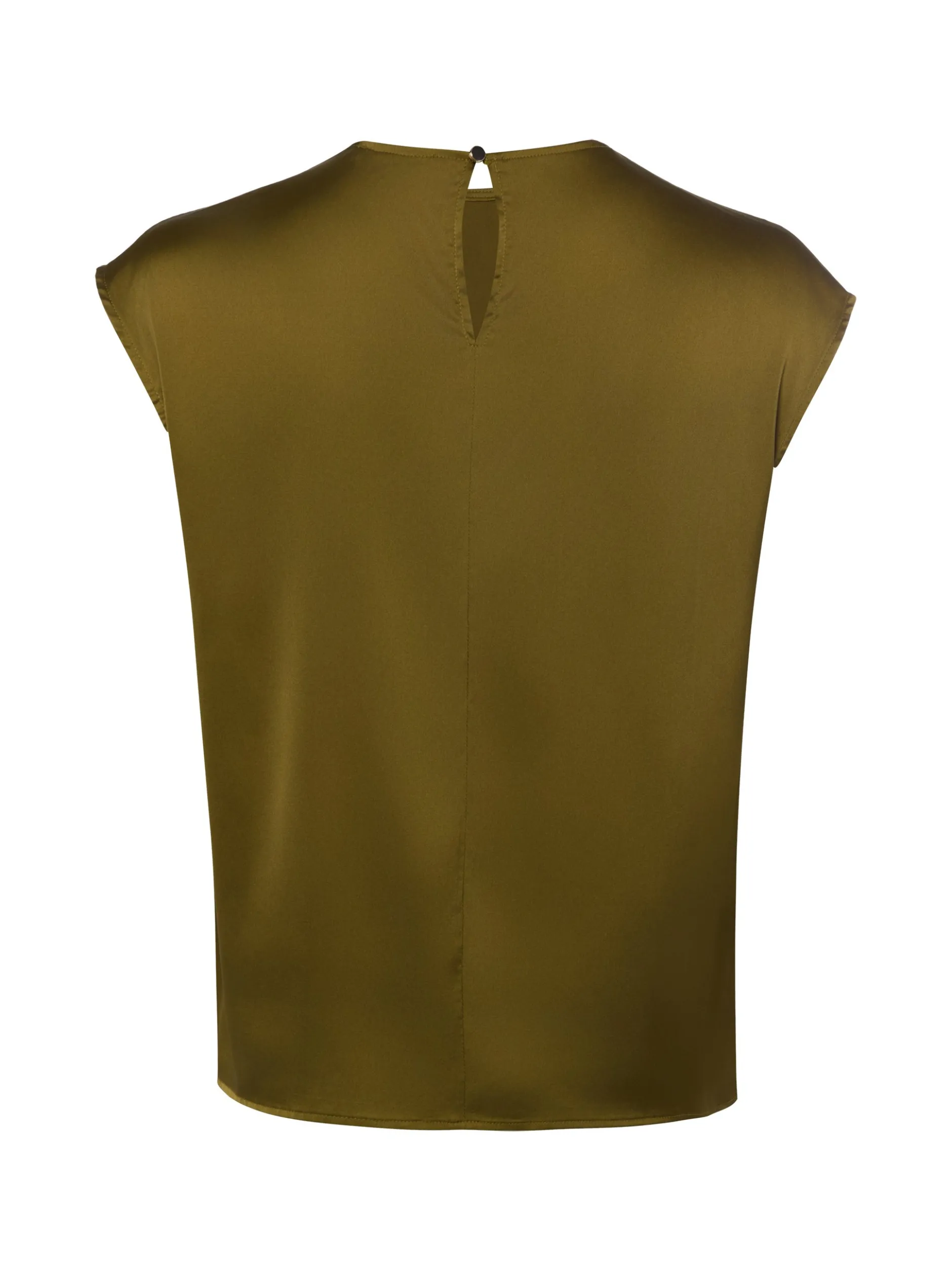 zero Damen Satintop in oliv - Ausschnitt: Rundhals