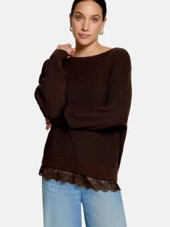 zero Damen Strickpullover in braun